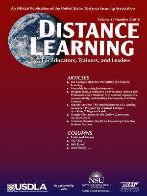 cover image of Distance Learning, Volume 15, Number 3
